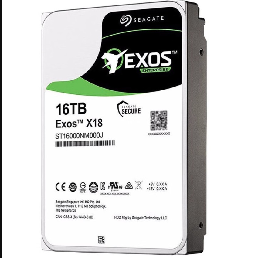 希捷（SEAGATE）企业级硬盘 16TB 256MB 7200RPM CMR垂直 SATA 希捷银河Exos X18系列 服务器硬盘ST16000NM000J